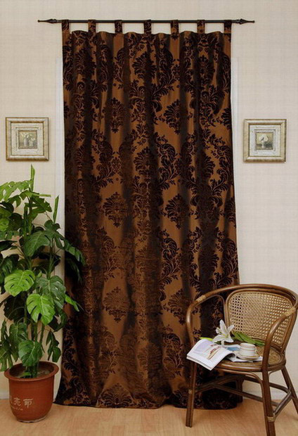  Flock Printed Taffeta Window Curtain (Flock Imprimé Taffetas Rideau de fenêtre)