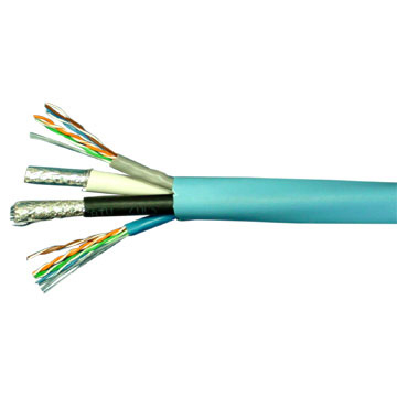  RG6 Quad Shield Coaxial Cable with CAT5E UTP Lan Cable ( RG6 Quad Shield Coaxial Cable with CAT5E UTP Lan Cable)
