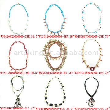  Blue-White, Red-White and Black-White Necklace Series