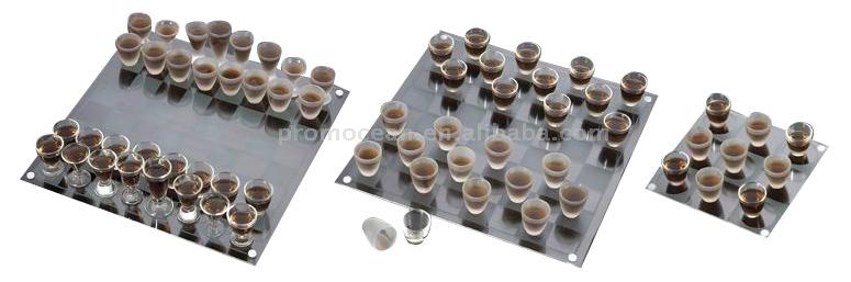  3 in 1 Drinking Chess (Chess/Checkers/Tic-Tac-Toe) (3 en 1 Bars Chess (Echecs / Dames / Tic-Tac-Toe))