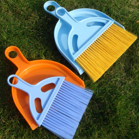  Plastic Broom with Dustpan