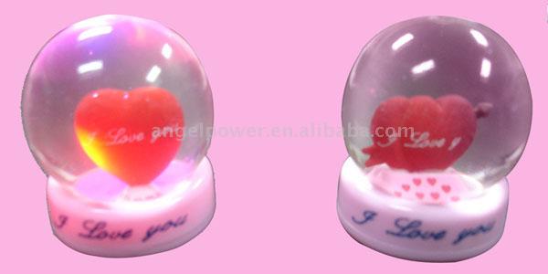  Light-up Paper Weight Crystal Ball Sweet Heart Inside