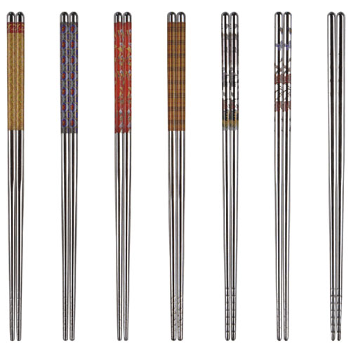  Stainless Steel Chopsticks (Baguettes en acier inoxydable)