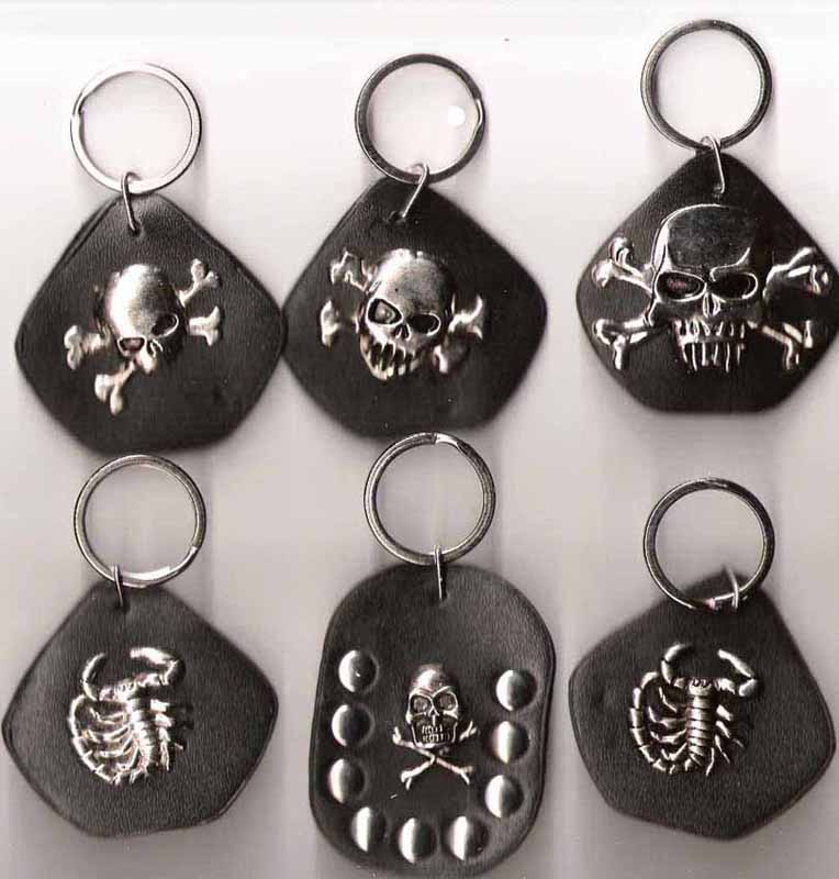  Skull Leather Key Chain