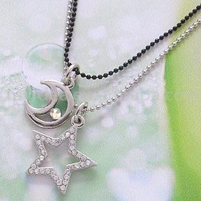 Sterne und Mond Anhänger Halskette (Sterne und Mond Anhänger Halskette)