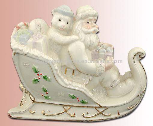  Porcelain Xmas Crafts, Santa Clause and Polar Bear (Фарфоровые Xmas ремесла, Дед Мороз и полярного медведя)
