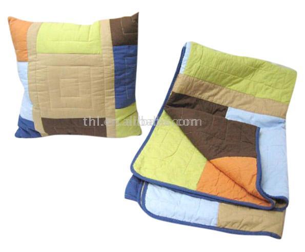  Colorful Patchwork Cotton Comforter and Sham Set ( Colorful Patchwork Cotton Comforter and Sham Set)