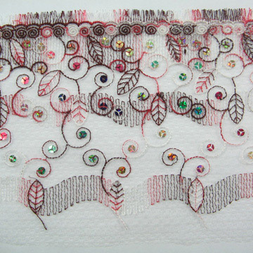 Spangle Embroidered Chiffon Trimming (Spangle Вышитая Шифон обрезка)