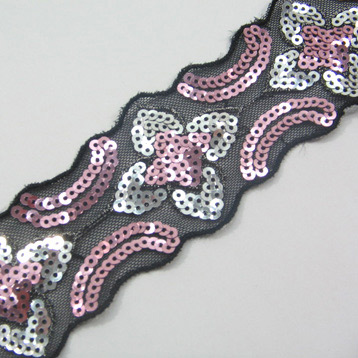  Spangle Embroidered Polyamide Trimming