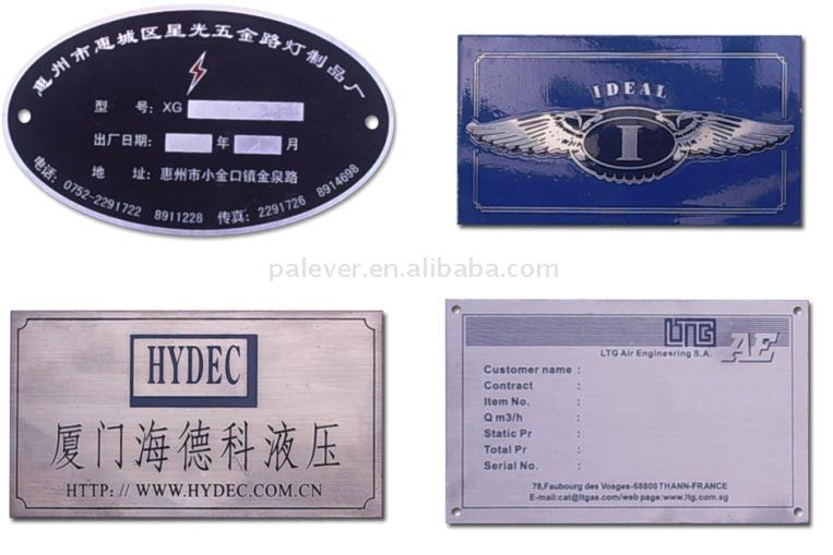  Equipment Sign/Label, Nameplate