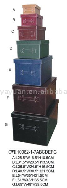  S/7 Faux Leather Storage Boxes ( S/7 Faux Leather Storage Boxes)