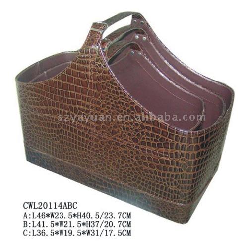 S/2 Faux Crocodile Magazine Baskets ( S/2 Faux Crocodile Magazine Baskets)