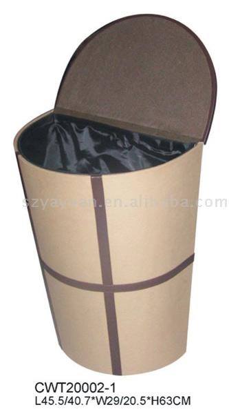  Faux Leather & Canvas Laundry Hamper
