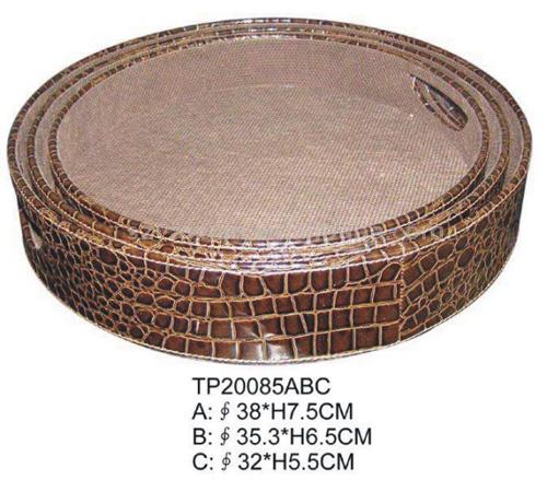  3 Faux Croc. Tray Set ( 3 Faux Croc. Tray Set)