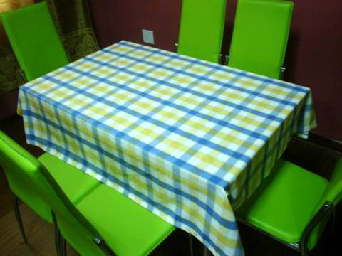  Poly-Cotton Yarn-Dyed Grid Table Cloth (Poly-Cotton Yarn-Dyed grille de table en tissu)
