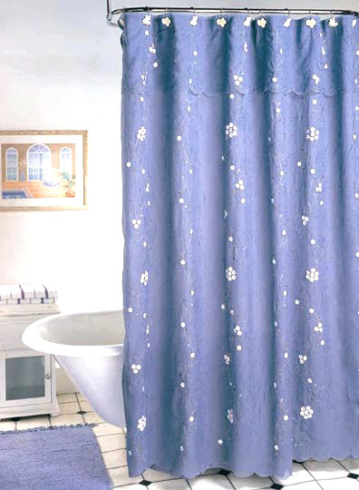  Poly-Cotton Embroidery (Jacquard) Shower Curtain (Poly-Coton Broderie (Jacquard) Rideau de douche)