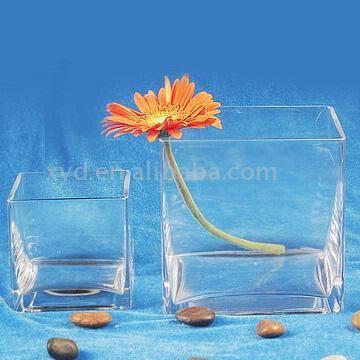  Handblown Square Clear Glass Vase (Handblown площади прозрачного стекла Вазы)
