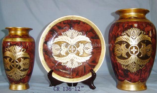  3pc Vase / Plate Set (3pc Vase / Plate Set)