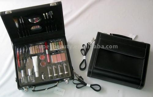  Black PVC Leather Cosmetic Set (Черная кожа ПВХ косметический набор)