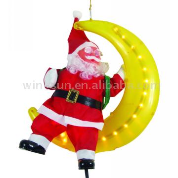  Santa Claus Sit on Rope Light Moon ( Santa Claus Sit on Rope Light Moon)