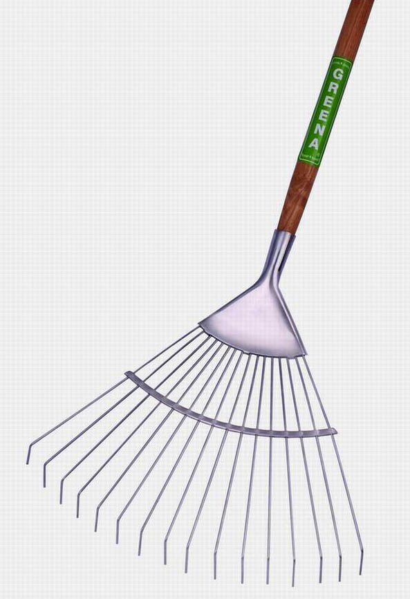  Stainless Steel Lawn Rake with Ling Ash Wood Handle (Stainless Steel Rake Pelouse avec Ling Ash Manche Bois)