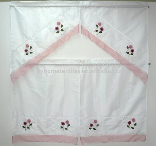  Applique Kitchen Curtain