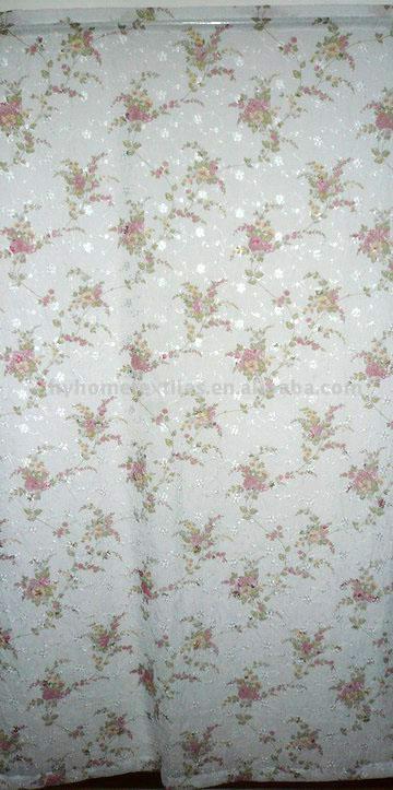  Printed Embroidery Crushed Voile Curtain