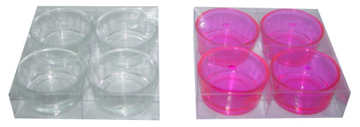  4pc Glass Tealight Holder Set ( 4pc Glass Tealight Holder Set)