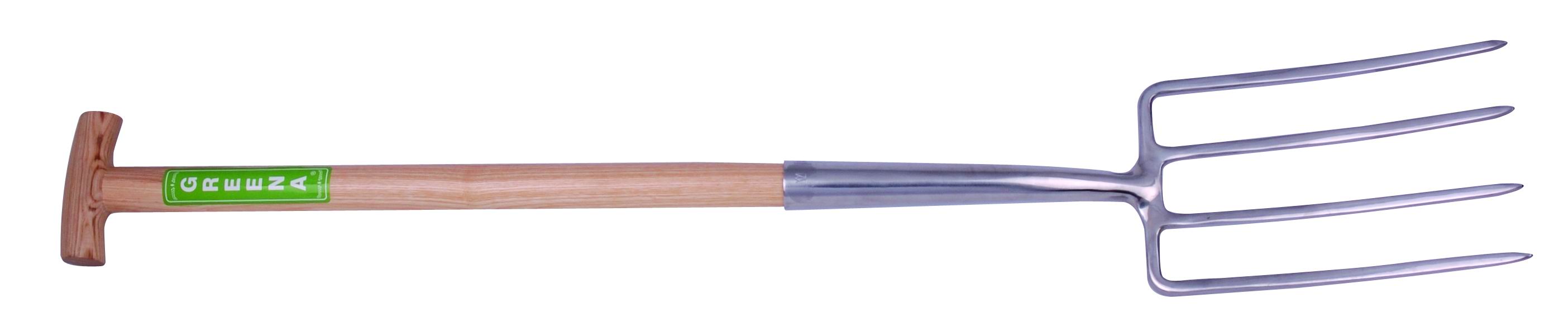  German Style Stainless Steel Border Fork with Ash Wood T Handle (Немецкий стиль Нержавеющая сталь Пограничный вилки с древесной золы Т ручки)