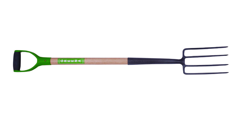  German Style Carbon Steel Digging Fork with Ash Wood T Handle (Немецкий стиль углеродистая сталь Копаем вилки с древесной золы Т ручки)