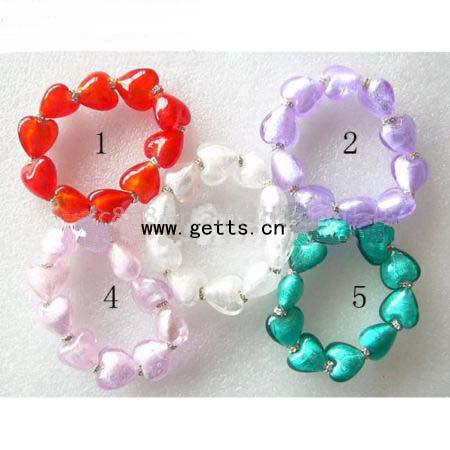  20mm Heart Lampwork Glass Beads Bracelet (20mm Сердце Бусины из стекла Браслет)