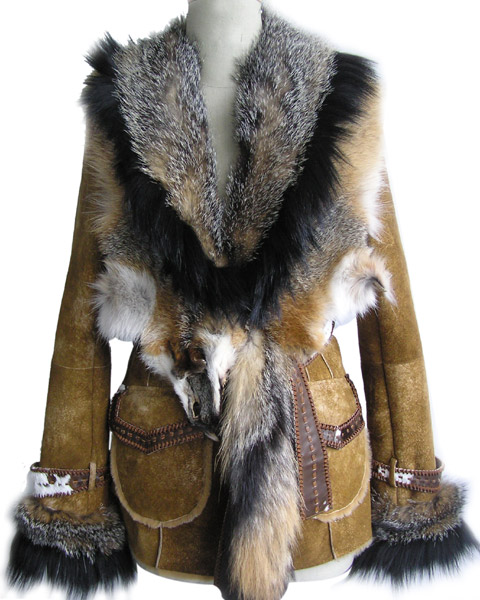  Ladies` Brown Jungle Lamb Jacket ()