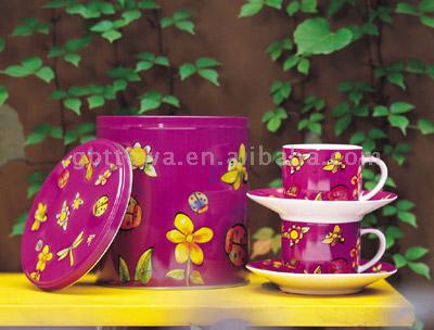  4pcs 200cc New Bone China Cup and Saucer (4pcs 200cc New Bone China Cup and Saucer)