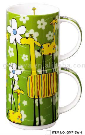  2pcs 9oz. New Bone China Mug (2pcs 9 onces New Bone China Mug)