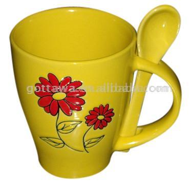  10oz. Stoneware Mug with Spoon (10 oz Mug en grès avec cuillère)