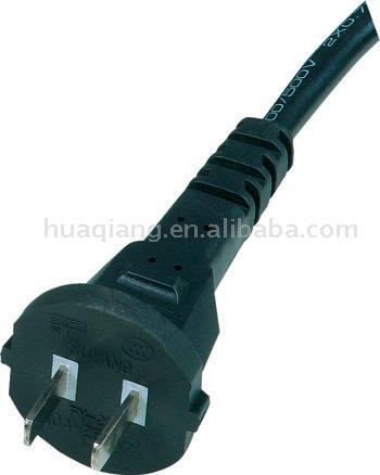  Usual Two Flat-Pin Plug with Power Cable