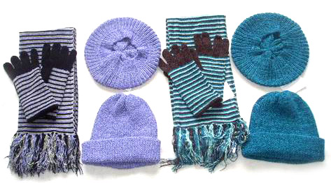  65% Acrylic 35% Rayon Stripe Knitted Set (65% Acrylique et 35% rayonne Stripe tricoté Set)