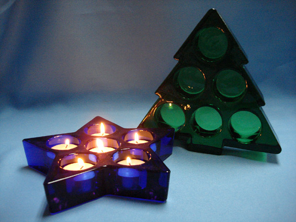  Christmas Tree and Star Type Glass Candlestick (Рождественская елка и звезды типа стекла Подсвечники)
