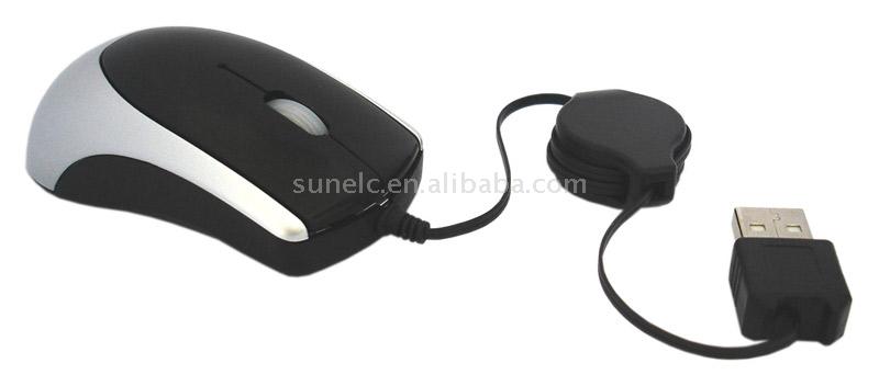  Mini Optical Mouse with the Retractable Cable ( Mini Optical Mouse with the Retractable Cable)