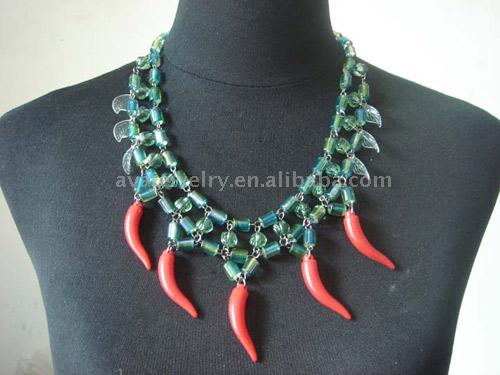 Perlen Halskette mit Anhänger Red Resin (Perlen Halskette mit Anhänger Red Resin)