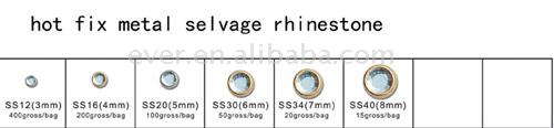  Hot Fix Rhinestone with Metal Ring (Hot Fix Stras avec Anneau de métal)