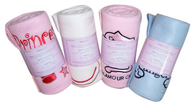 Embroidered Solid Color Fleece Blanket ( Embroidered Solid Color Fleece Blanket)