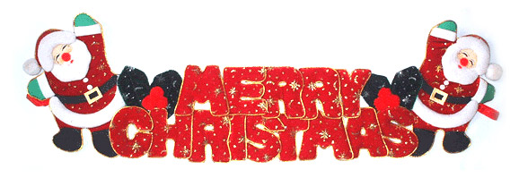  Fabric Christmas Word Strips Decor (Ткани Рождества Word полосы Декор)