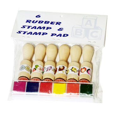  6pc Rubber Stamp & Stamp Pad (6pc Rubber Stamp & Stamp Pad)