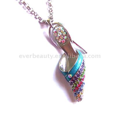  Alloy Necklace with Rhinestone Lovely Shoe Pendant (Сплав Ожерелье с Rhinestone Lovely Чистка кулон)