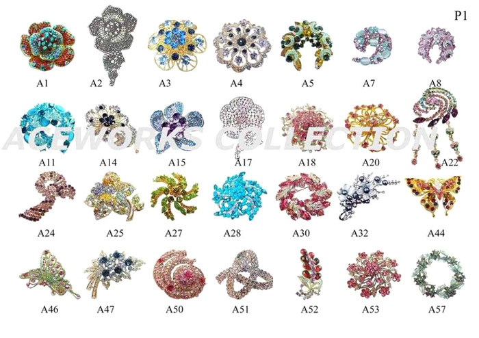  Rhinestone Brooch (Strass Brosche)