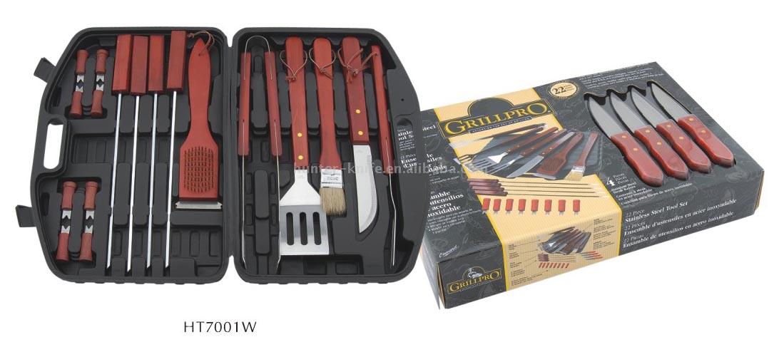  BBQ Set-18pc with 4pc Steak ( BBQ Set-18pc with 4pc Steak)