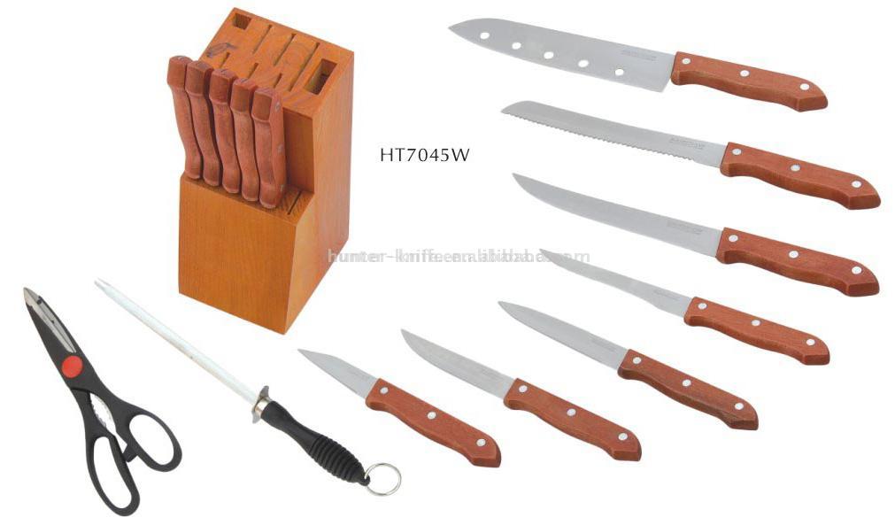  Knife Set-15pc with wood handle (Messer-Set-15PC mit Holzstiel)