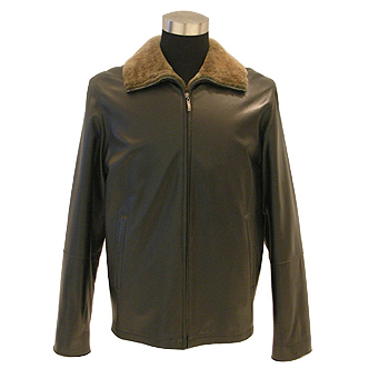  Men`s Lamb Leather Jacket (Hommes Veste en cuir d`agneau)