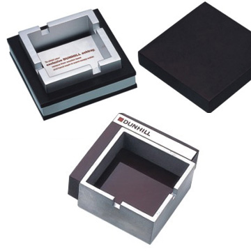  Dunhill Zinc Ashtray with Wood Base